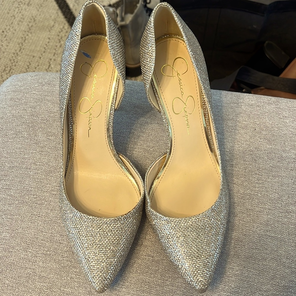 Gold/silver sparkle heels